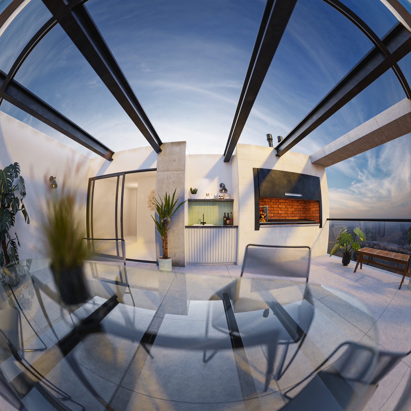 Render de fachada del Edificio Emilia III